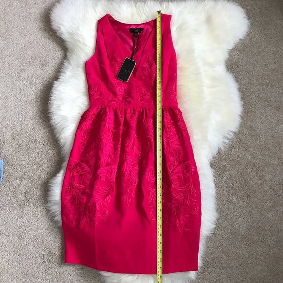 TED BAKER LONDON Pink/Fuchsia Embroidered Dress - Picture 7 of 8